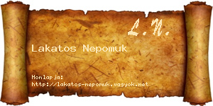 Lakatos Nepomuk névjegykártya